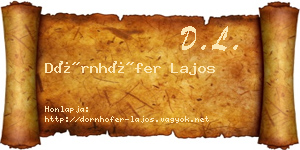 Dörnhöfer Lajos névjegykártya